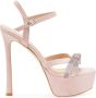 Stuart Weitzman SW Mega BOW Platform Sandal Roze Dames - Thumbnail 1