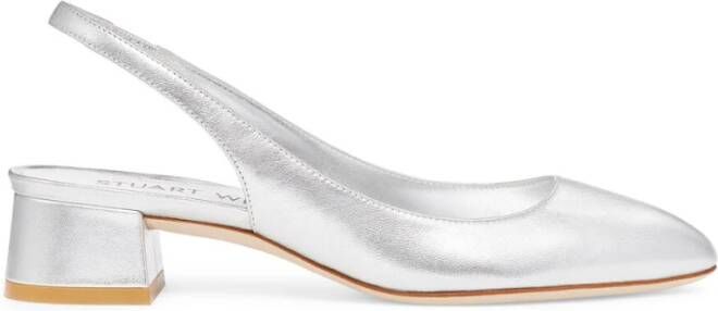 Stuart Weitzman Tijdloze Slingback met Ronde Neus Gray Dames