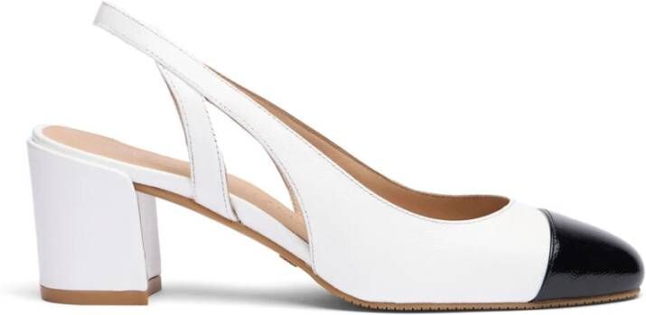 Stuart Weitzman Witte Leren Slingback Pumps White Dames