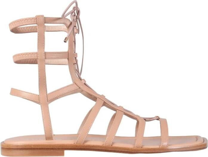 Stuart Weitzman Upgrade je zomerse stijl met platte sandalen Beige Dames