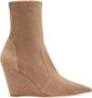 Stuart Weitzman Stuart Wedge 85 Sock Bootie Beige Dames - Thumbnail 1