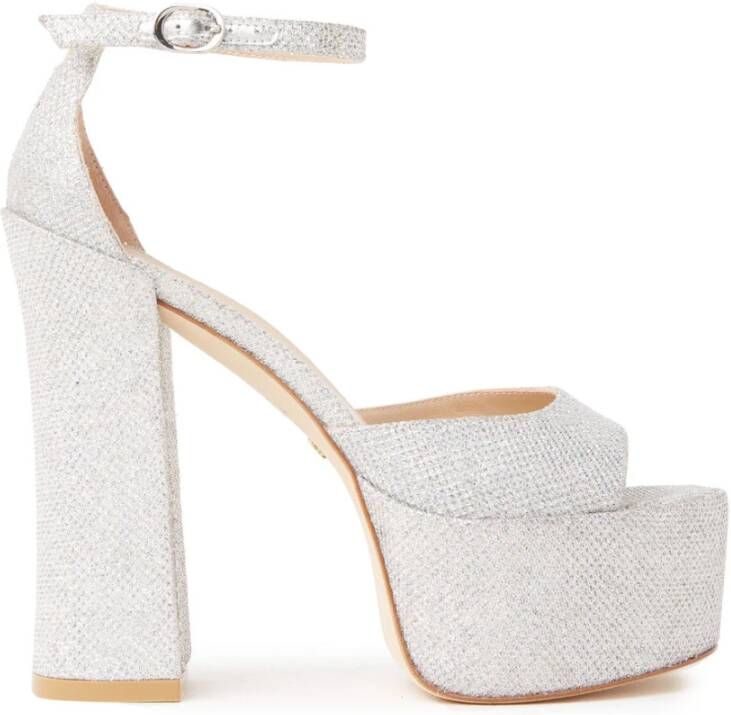 Stuart Weitzman Verhoog je stijl met Skyhigh 145 Plateau Sandalen White Dames