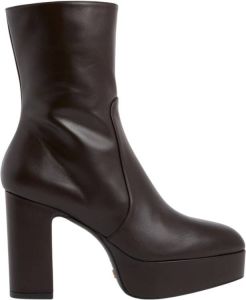 Stuart Weitzman Verhoogde Platform Zip Bootie Zwart Dames