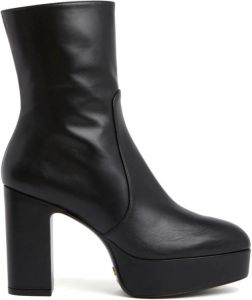 Stuart Weitzman Verhoogde Platform Zip Bootie Zwart Dames