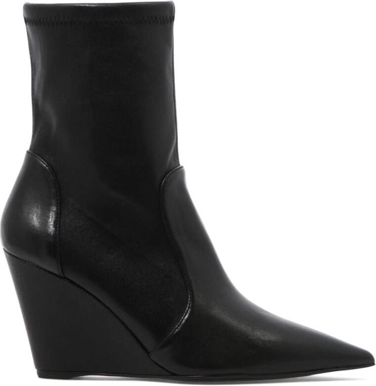 Stuart Weitzman Stuart Wedge 85 Sock Bootie Zwart Dames
