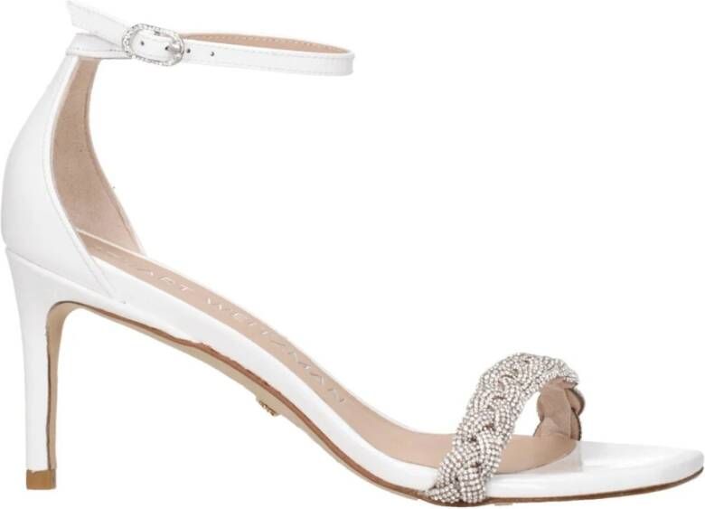 Stuart Weitzman Nudistcurve 75 Highshine Sandal Wit Dames