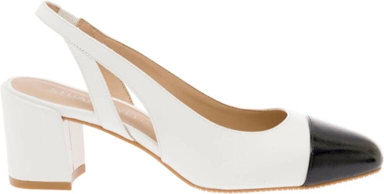 Stuart Weitzman Witte Leren Slingback Pumps White Dames