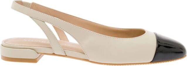 Stuart Weitzman Ivoor Leren Slingback Platte Schoenen Beige Dames