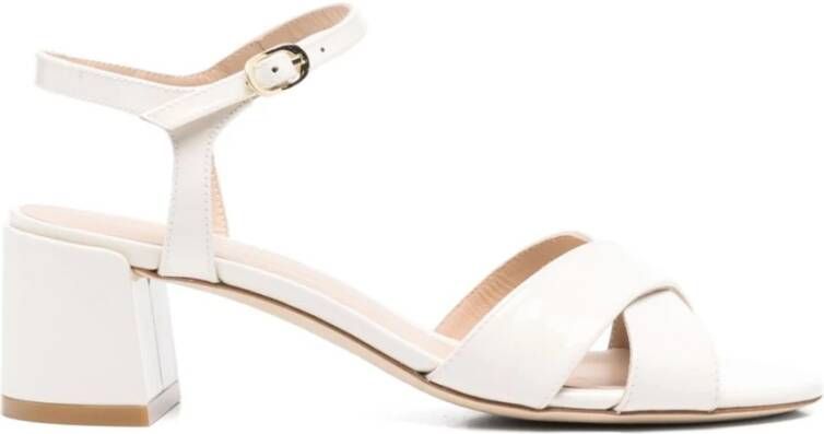 Stuart Weitz Witte platte schoenen met enkelband