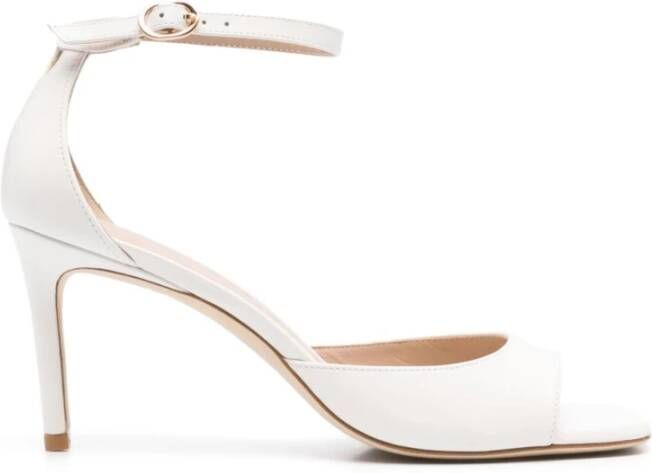 Stuart Weitz Witte Sandalen met Moderne Vierkante Neus