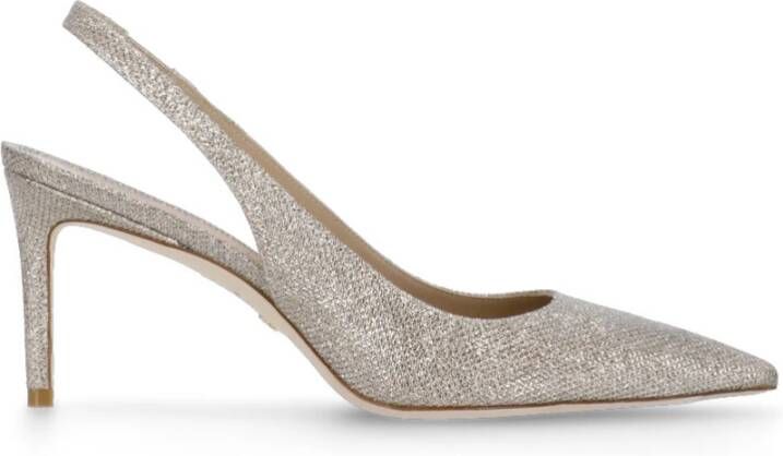 Stuart Weitzman Zilveren Leren Slingback met Stiletto Hak Gray Dames