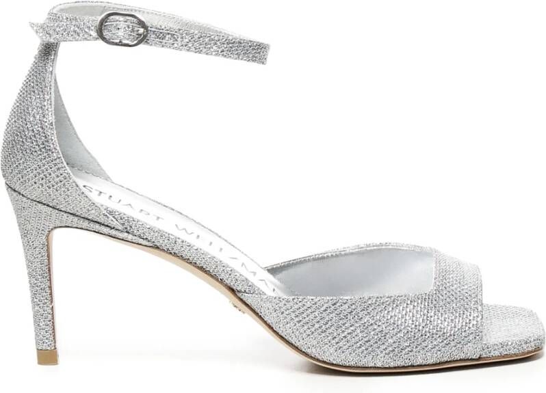 Stuart Weitzman Moderne Vierkante Teen Sandaal Gray Dames