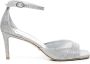 Stuart Weitz Zilveren Stiletto Sandalen met Open Hiel - Thumbnail 1