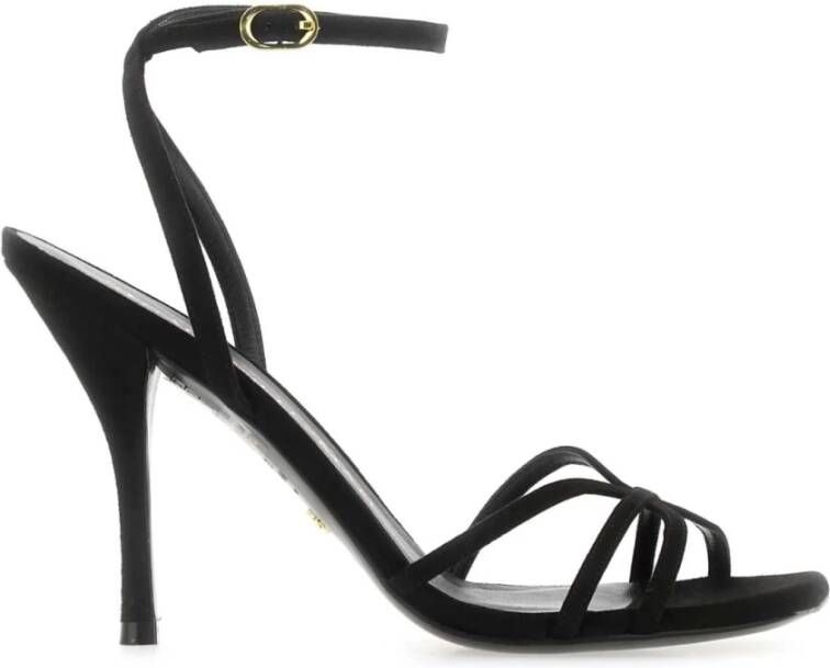 Stuart Weitzman Zwart suede nauwelijks dan 100 sandalen Zwart Dames