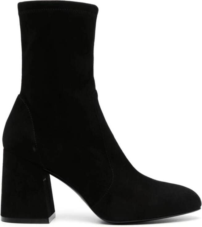 Stuart Weitzman Zwarte Enkellaarzen voor Vrouwen Aw23 Black Dames