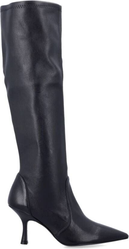 Stuart Weitzman Zwarte Gesloten Stretchlaars Naomi Black Dames