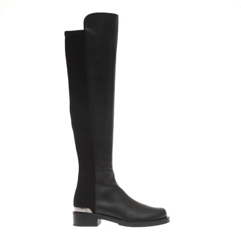 Stuart Weitzman Zwarte kniehoge leren laarzen Black Dames