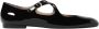 Stuart Weitz Zwarte Lakleren T-Strap Platte Schoenen - Thumbnail 1