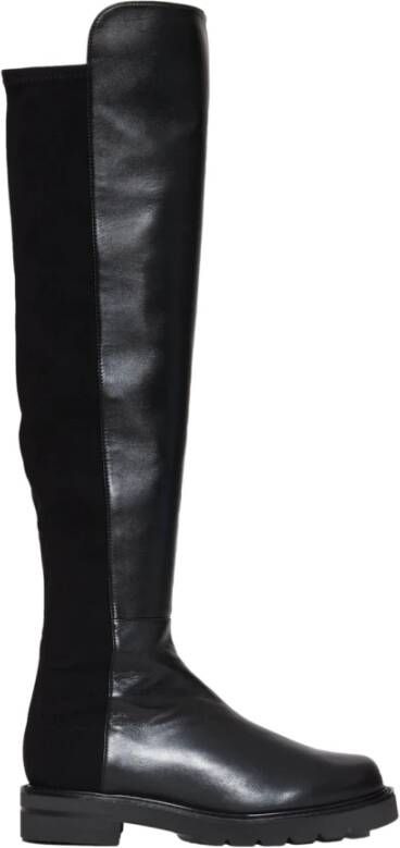 Stuart Weitzman Zwarte Leren Enkellaarzen Black Dames