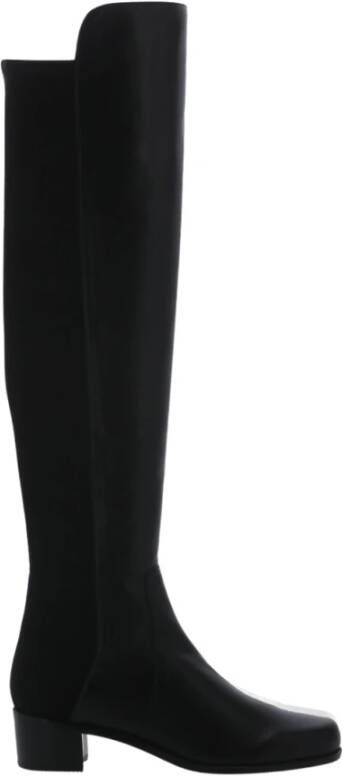 Stuart Weitzman Zwarte Leren Over-Knee Laarzen Black Dames