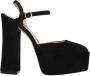 Stuart Weitz Zwarte leren platform sandalen - Thumbnail 1