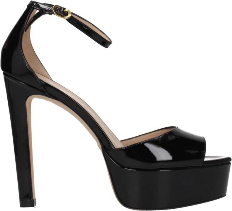 Stuart Weitz Zwarte Elegante Platform Sandalen