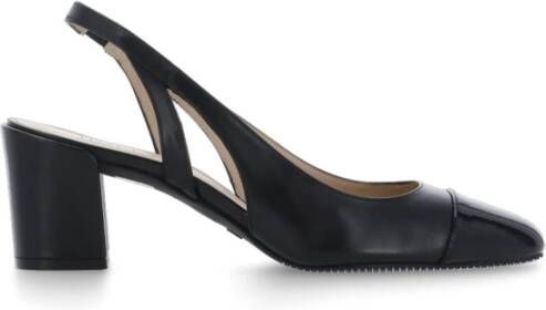 Stuart Weitzman Zwarte Leren Slingback met Hak Black Dames