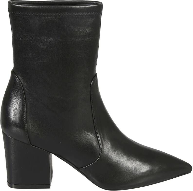 Stuart Weitzman Zwarte Leren Vernell Enkellaarsjes Black Dames