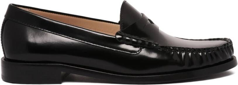 Stuart Weitz Zwarte Lottie Loafers Platte Schoenen