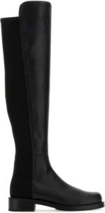 Stuart Weitzman Zwarte Nappa Leren en Stoffen 5050 Laarzen Zwart Dames