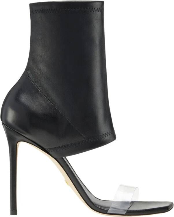 Stuart Weitzman Zwarte nappa lederen frontrow enkellaarzen Zwart Dames