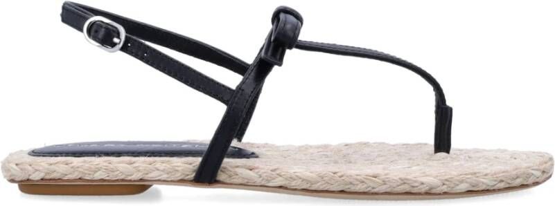 Stuart Weitz Zwarte Natuurlijke Gesloten Espadrilles Sandalen