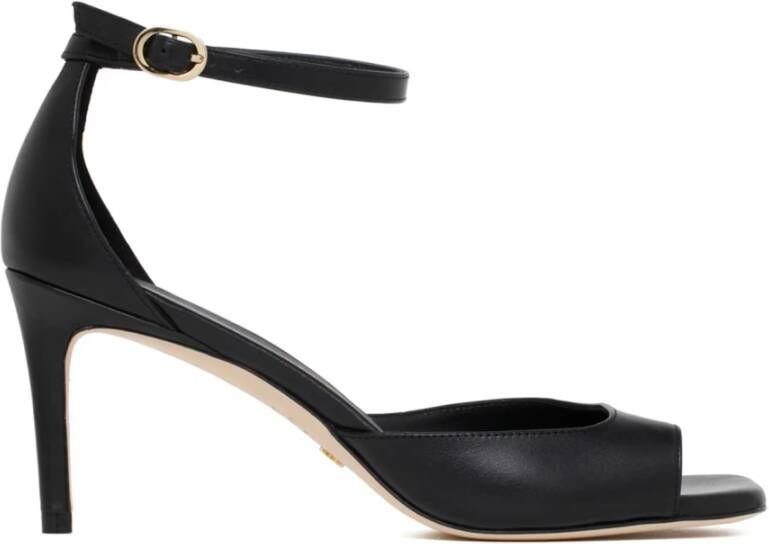 Stuart Weitzman Zwarte Nudist Sandalen Vierkante Punt Stiletto Black Dames