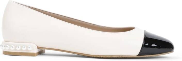 Stuart Weitzman Zwarte Parel Platte Ballerina Schoenen Beige Dames