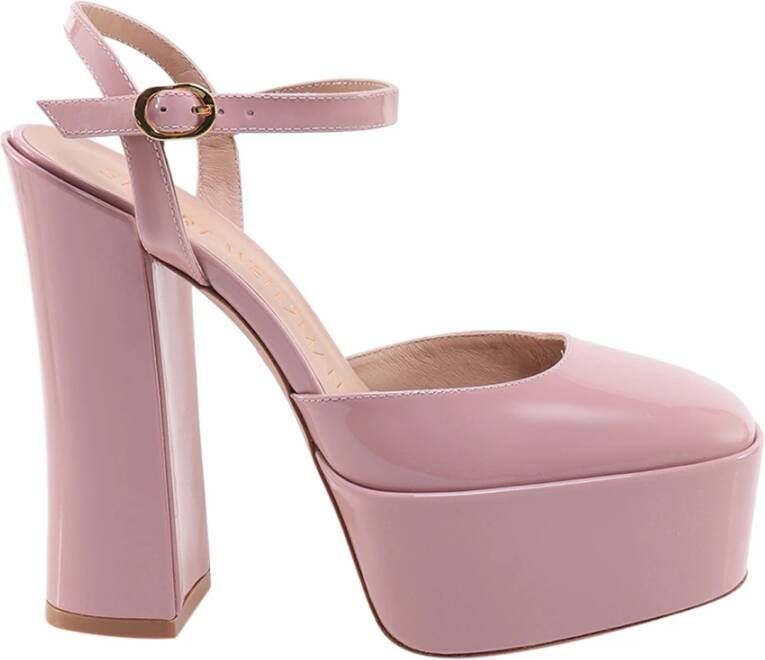 Stuart Weitzman Zwarte Patentleren Sandalen Ss23 Pink Dames