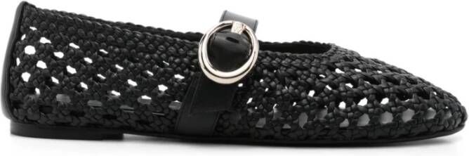 Stuart Weitz Zwarte platte schoenen Thea Mary Jane