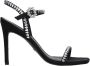 Stuart Weitz Zwarte Satijnen Stiletto Hakken Sandalen - Thumbnail 1