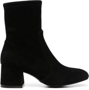 Stuart Weitzman Zwarte suède 60mm enkellaarzen Zwart Dames