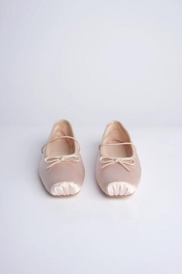 Studio Amelia Roze Zijden Ballerina Flats