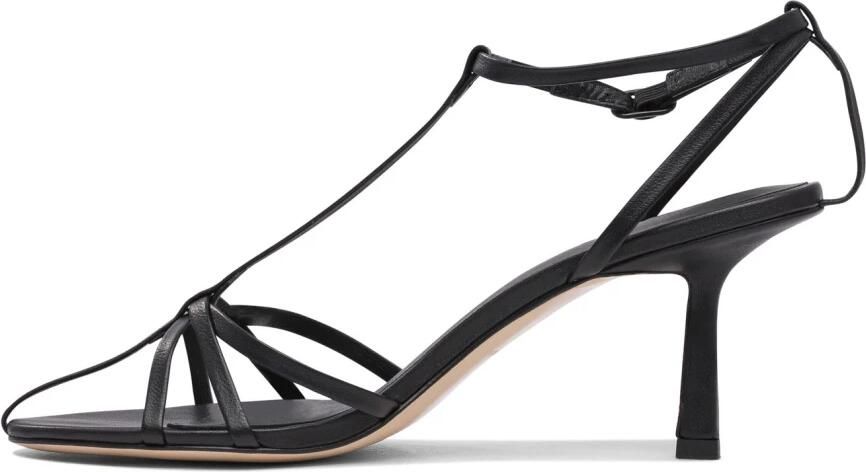 Studio Amelia Zwarte Leren Sandalen voor Vrouwen