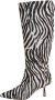 Studio Amelia Zwarte Zebra Leren Hoge Laarzen - Thumbnail 1
