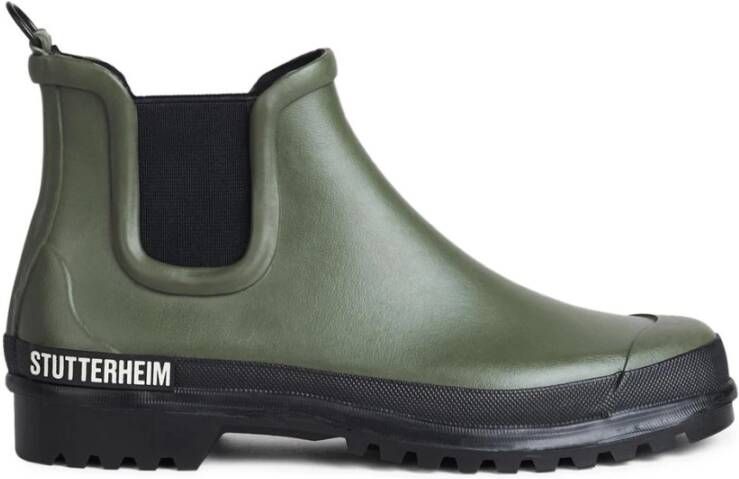 Stutterheim Groen Zwart Chelsea Rainwalker Regenlaarzen Green Unisex