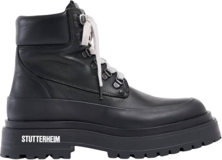 Stutterheim Italiaanse Leren Enkellaarzen Black Unisex