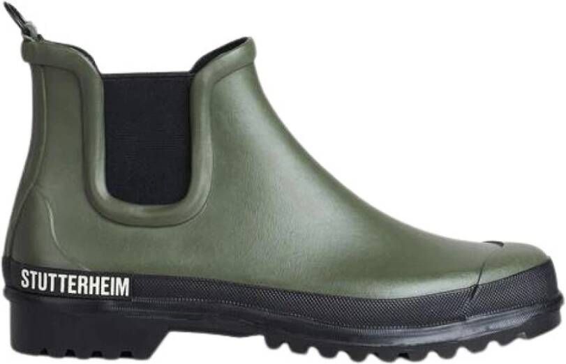 Stutterheim Groen Zwart Chelsea Rainwalker Regenlaarzen Green Unisex