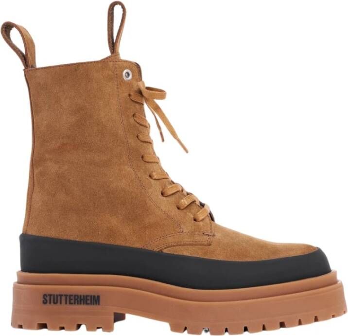 Stutterheim Suède Veterschoenen Mid-Calf Laarzen Brown Unisex