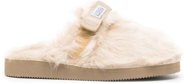 Suicoke Beige Faux-Fur Slides Beige Dames