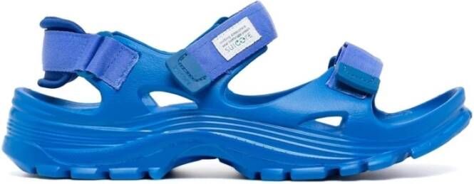 Suicoke Blauwe Rubberen Platte Sandalen met Verstelbare Bandjes Blue Dames