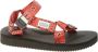 Suicoke Rode Nylon Slip-On Sandalen met Zwarte Patroon Detail Red Dames - Thumbnail 1