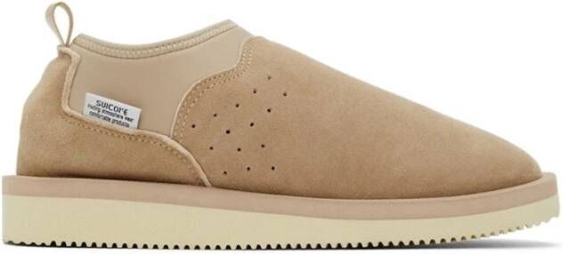 Suicoke Elegante Suède Herensneakers Beige Heren