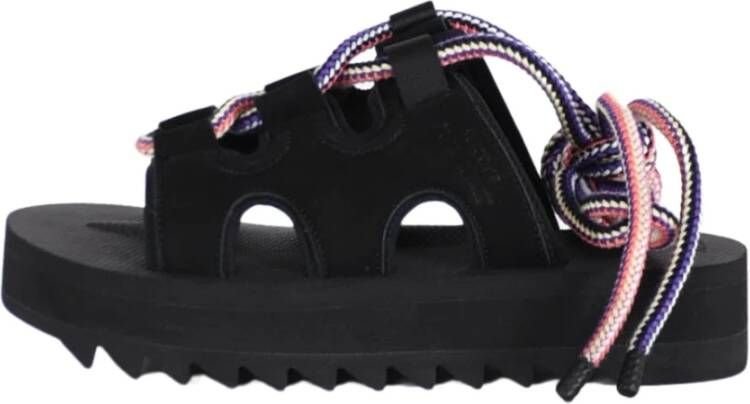 Suicoke Zwarte Sandalen met Touw Enkelveters Black Heren